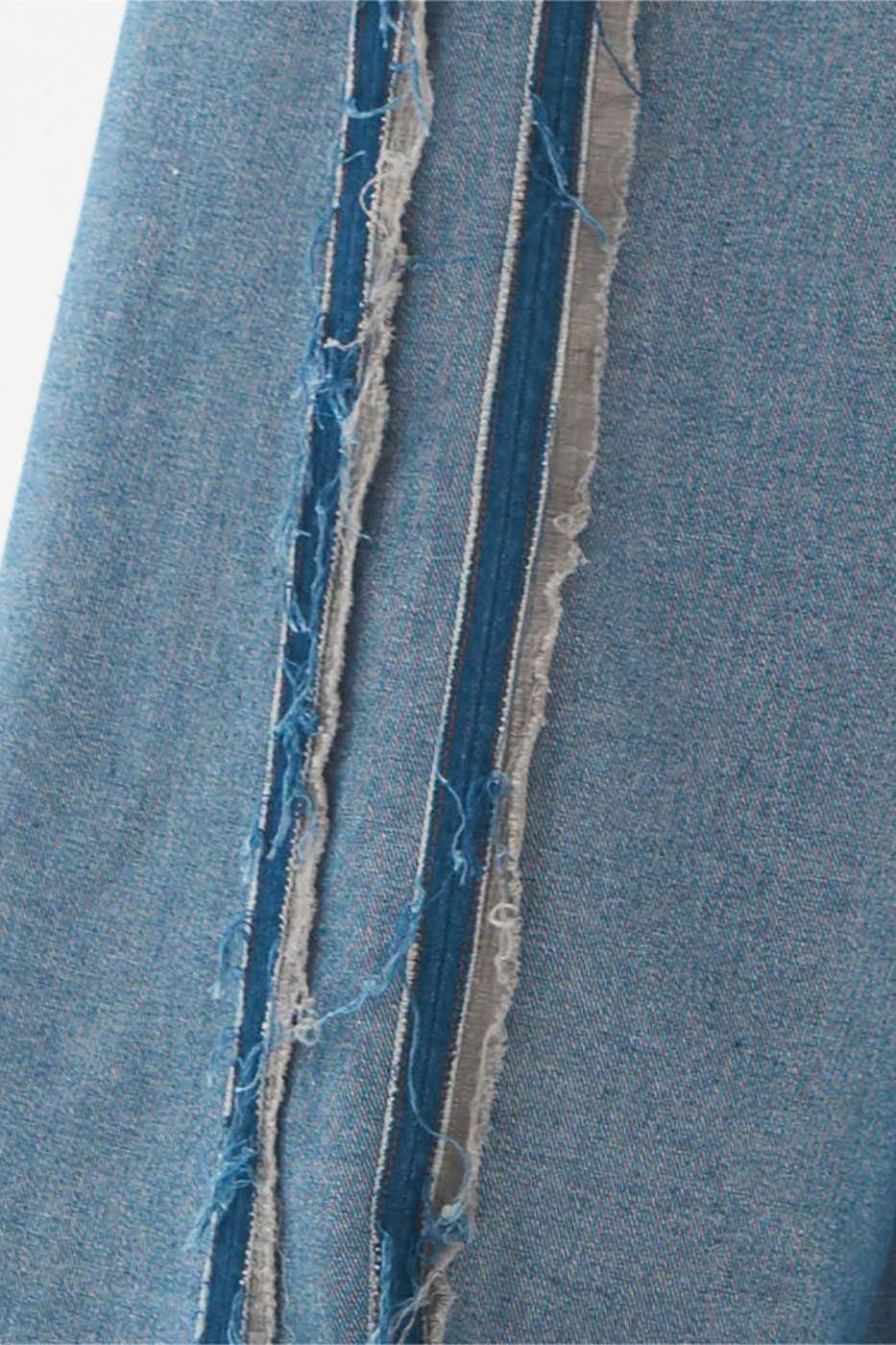 RELABEL Inside-Out Spliced Frayed Baggy Jeans-Jeans-S-Free Shipping Leatheretro