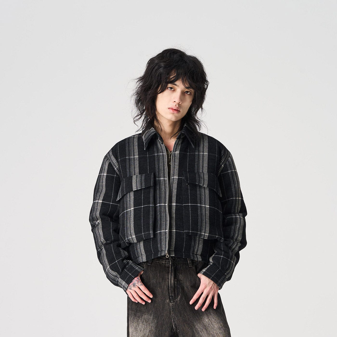 EPIC POETRY Plaid Puffer Jacket-Jacket-S-Free Shipping Leatheretro