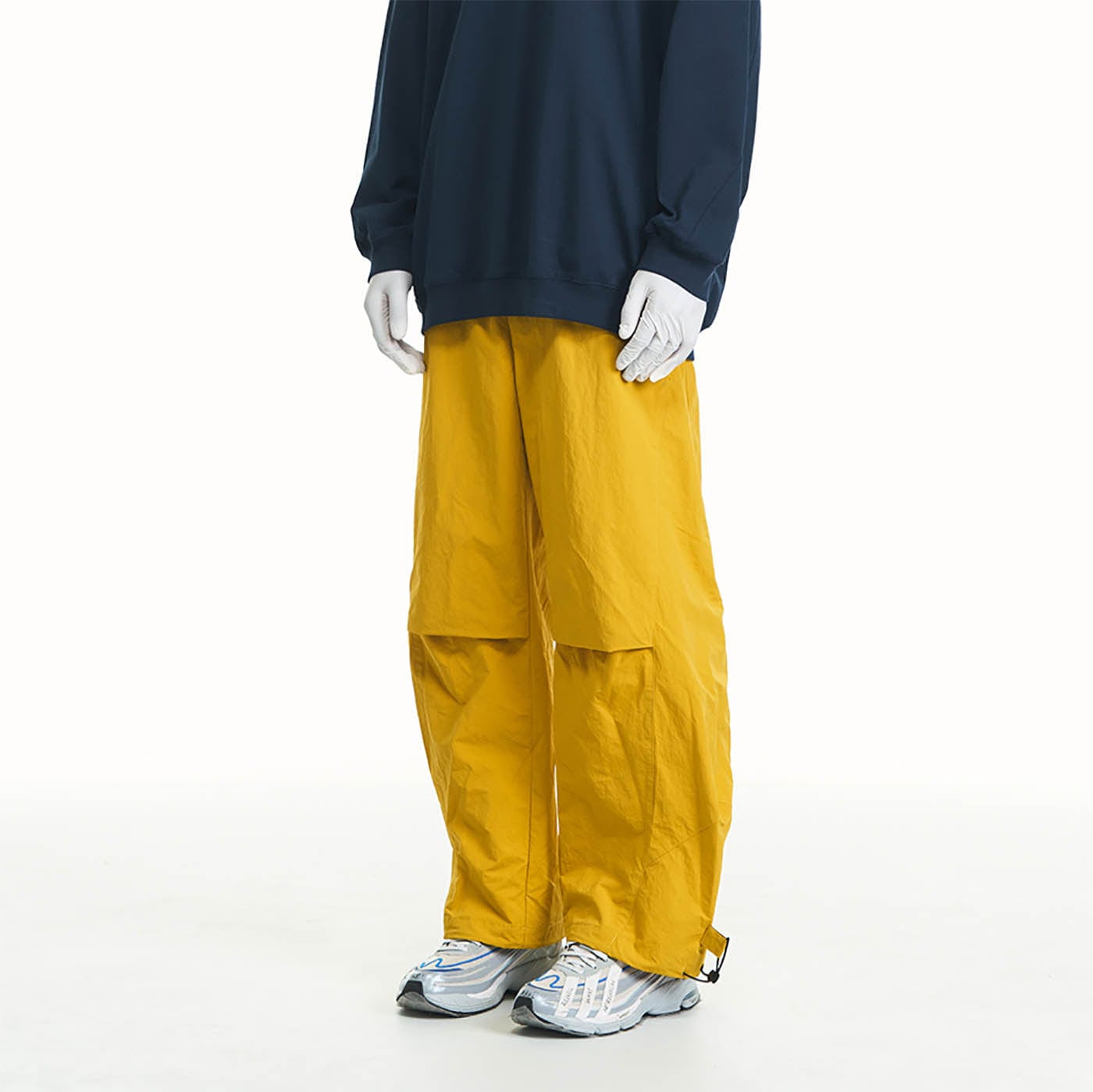RELABEL Pleated Spliced Parachute Pants-Pants-S-Yellow-Free Shipping Leatheretro