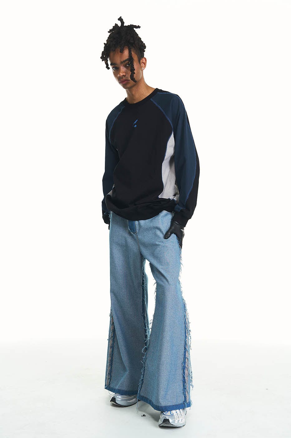 RELABEL Inside-Out Spliced Frayed Baggy Jeans-Jeans-S-Free Shipping Leatheretro