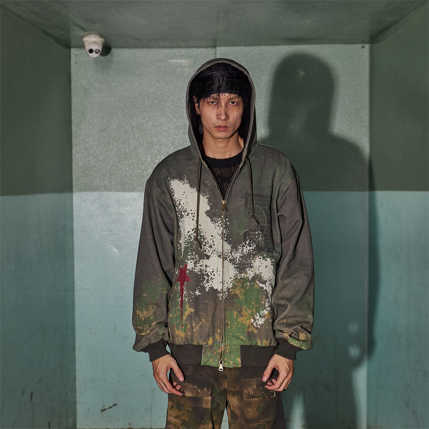 DND4DES Camouflage Graffiti Zip-Up Jacket-Jacket-S-Free Shipping Leatheretro