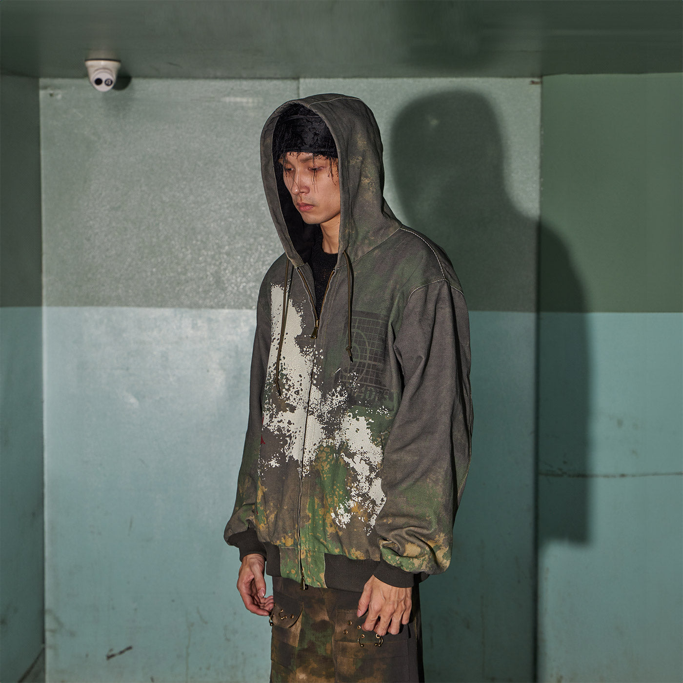 DND4DES Camouflage Graffiti Zip-Up Jacket-Jacket-S-Free Shipping Leatheretro