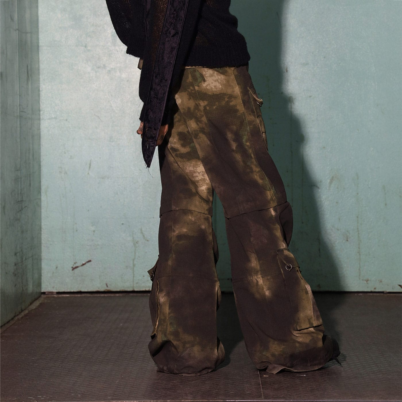 DND4DES Oil Stain Distressed Oversized Cargo-Pants-S-Free Shipping Leatheretro