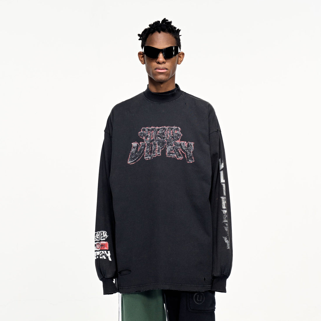 ULIPERY Distressed USB Flash Drive Graphic Long Sleeve Tee-L/S Tee-XS-Free Shipping Leatheretro