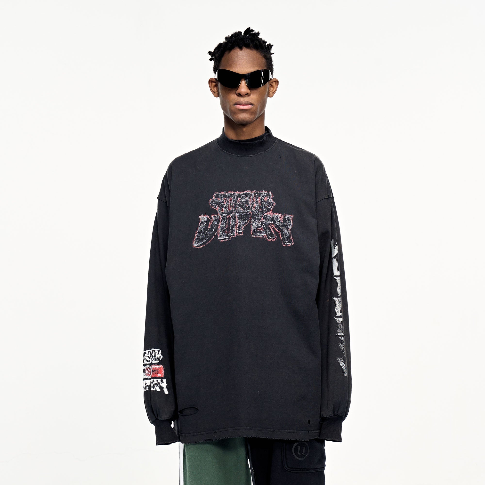 ULIPERY Distressed USB Flash Drive Graphic Long Sleeve Tee-L/S Tee-XS-Free Shipping Leatheretro