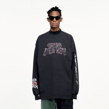 ULIPERY Distressed USB Flash Drive Graphic Long Sleeve Tee-L/S Tee-XS-Free Shipping Leatheretro