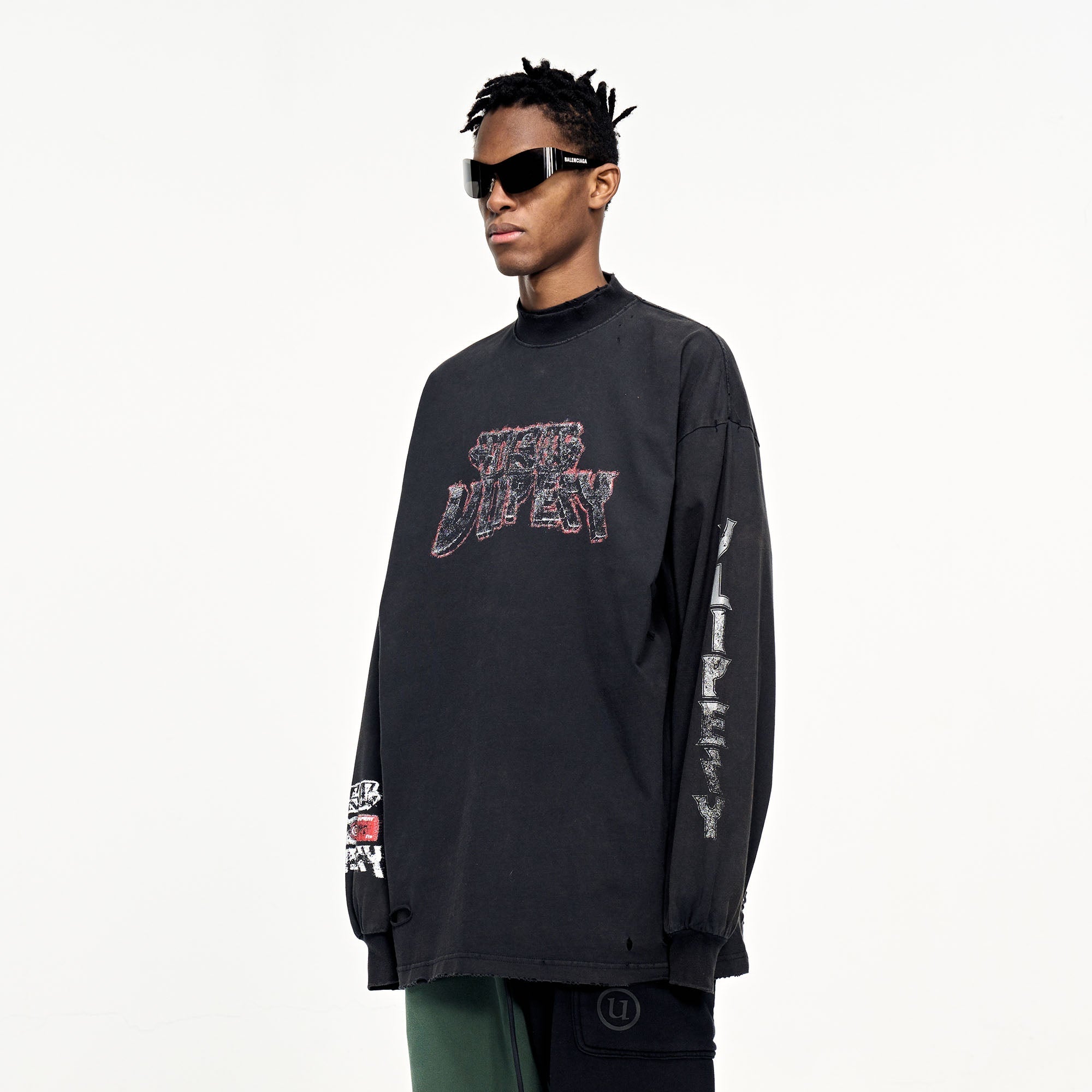 ULIPERY Distressed USB Flash Drive Graphic Long Sleeve Tee-L/S Tee-XS-Free Shipping Leatheretro