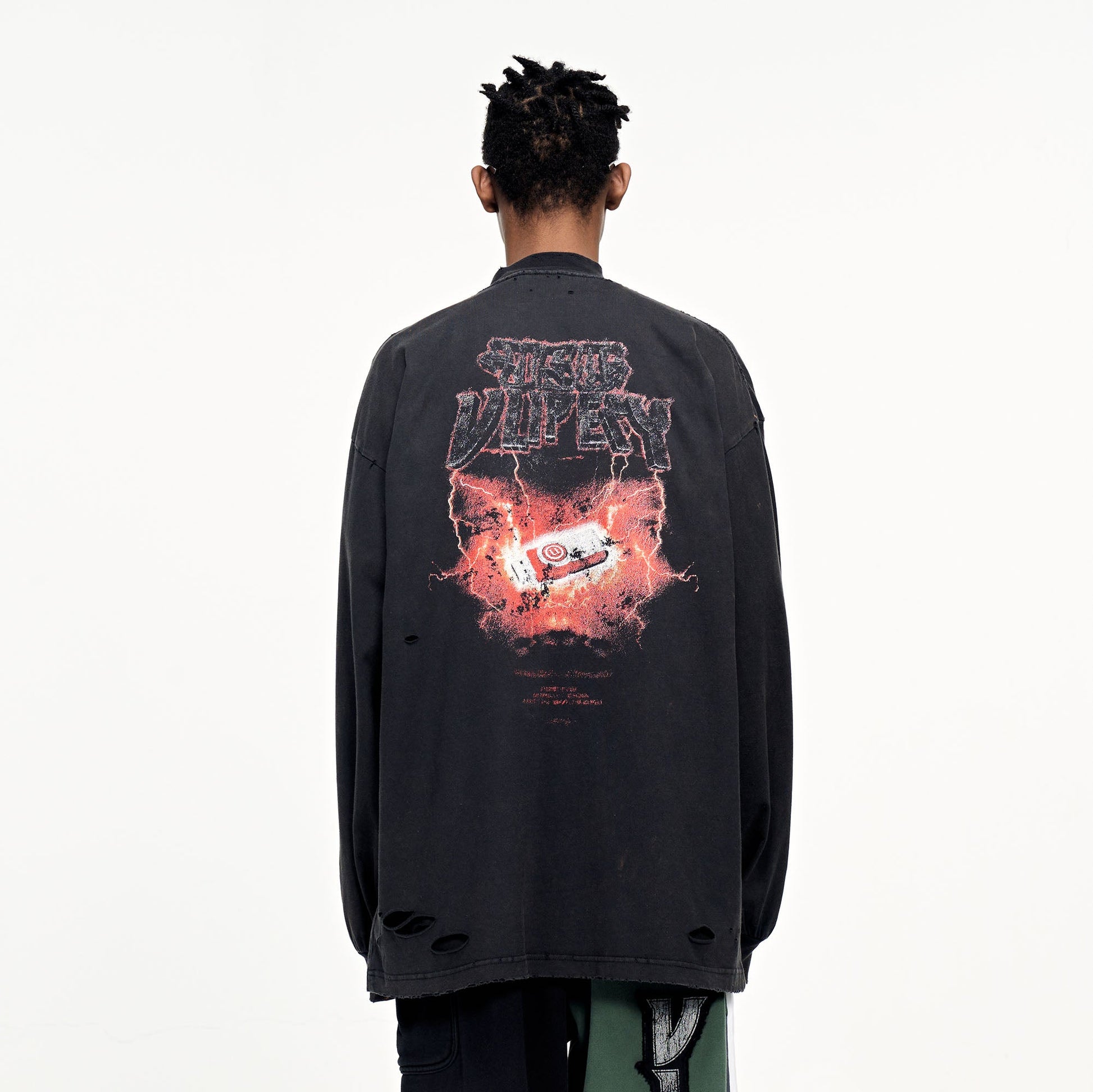 ULIPERY Distressed USB Flash Drive Graphic Long Sleeve Tee-L/S Tee-XS-Free Shipping Leatheretro