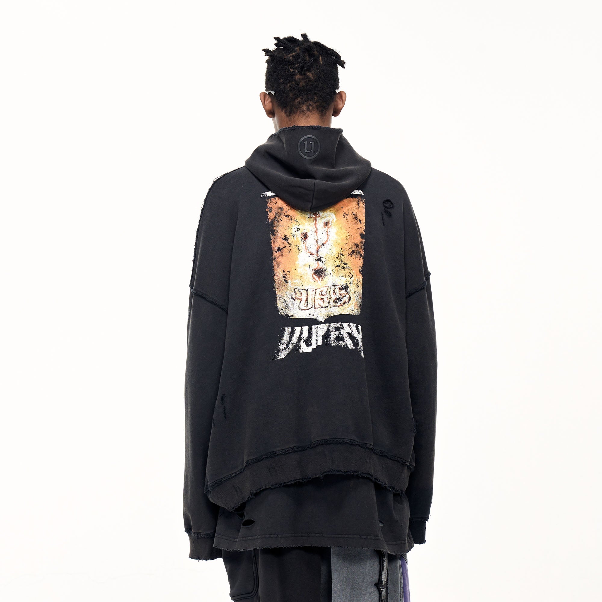 ULIPERY Distressed USB Graphic Hoodie-Hoodie-XS-Free Shipping Leatheretro