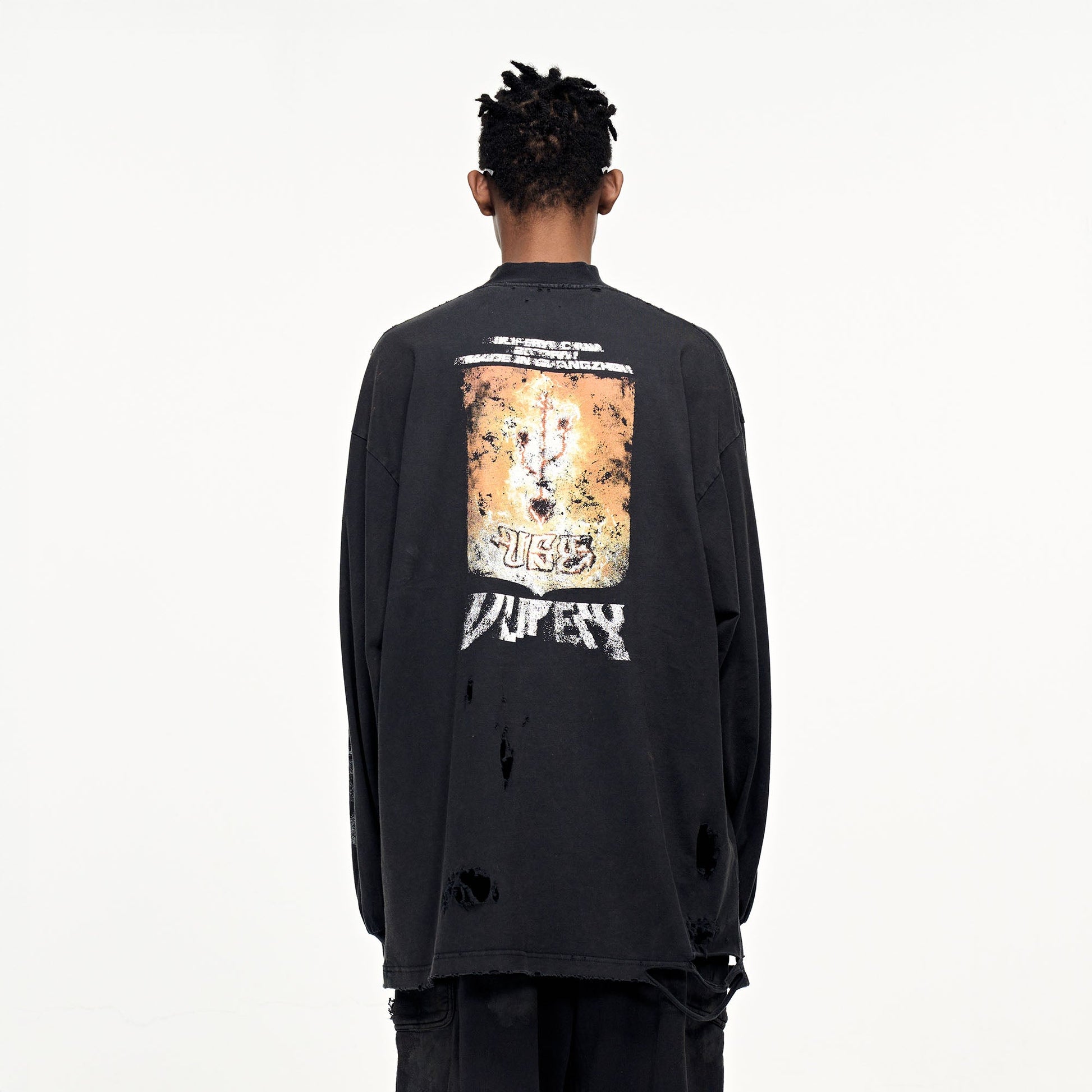 ULIPERY Distressed USB Graphic Sweatshirt-Sweatshirt-XS-Free Shipping Leatheretro