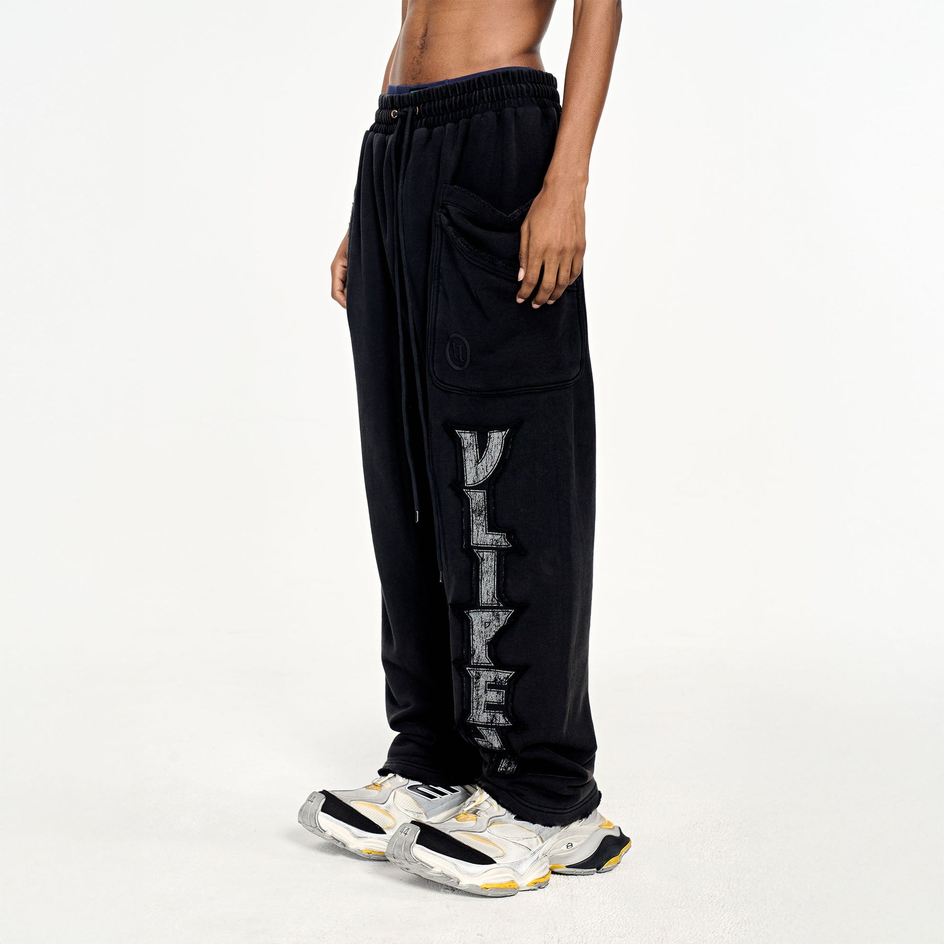 ULIPERY Asymmetric Striped LOGO Sweatpants-Pants-XS-Free Shipping Leatheretro