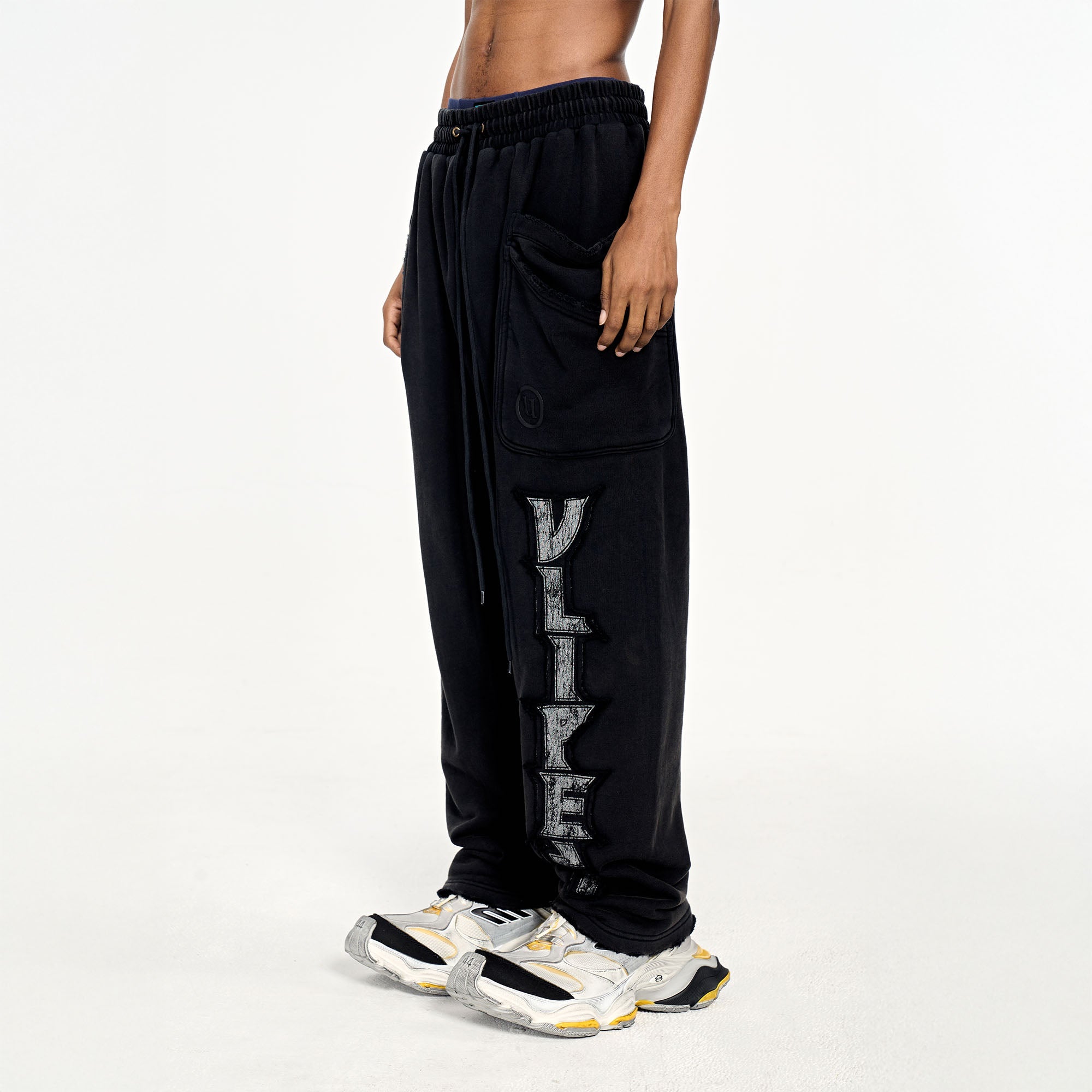 ULIPERY Asymmetric Striped LOGO Sweatpants-Pants-XS-Free Shipping Leatheretro