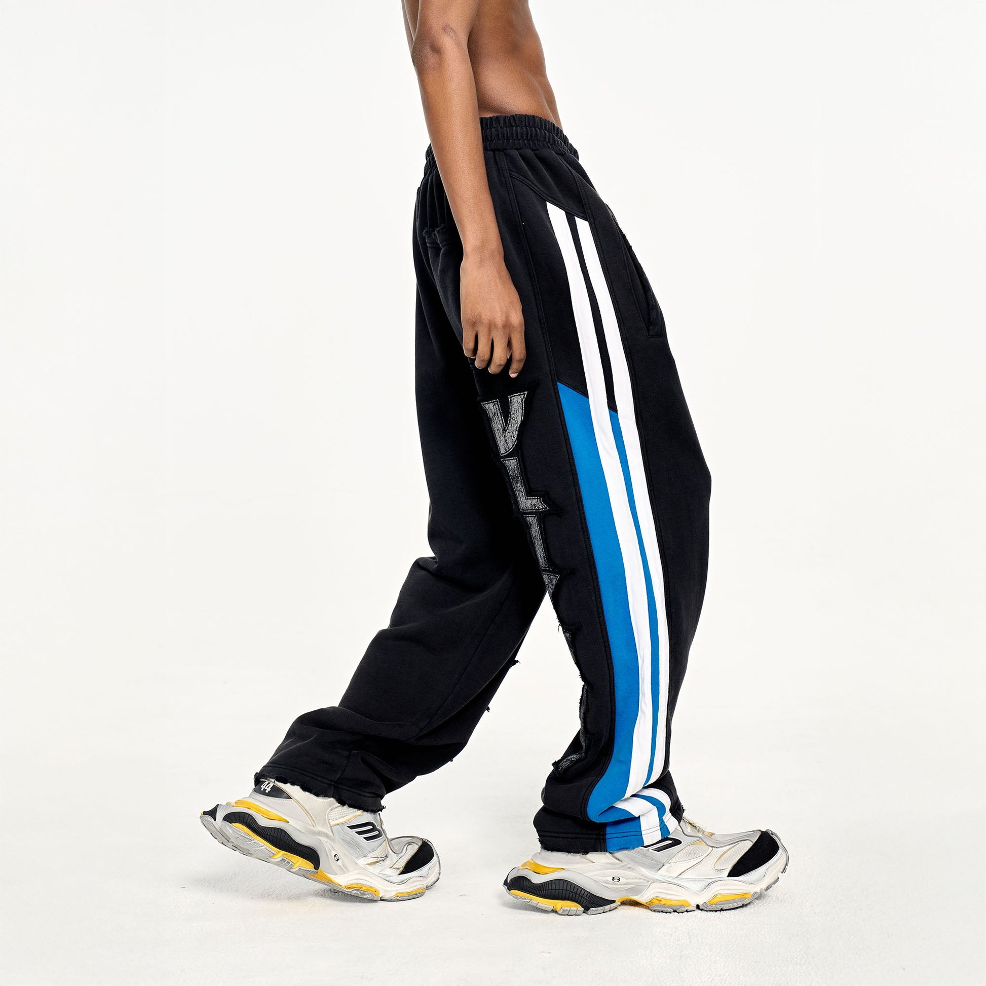 ULIPERY Asymmetric Striped LOGO Sweatpants-Pants-XS-Free Shipping Leatheretro