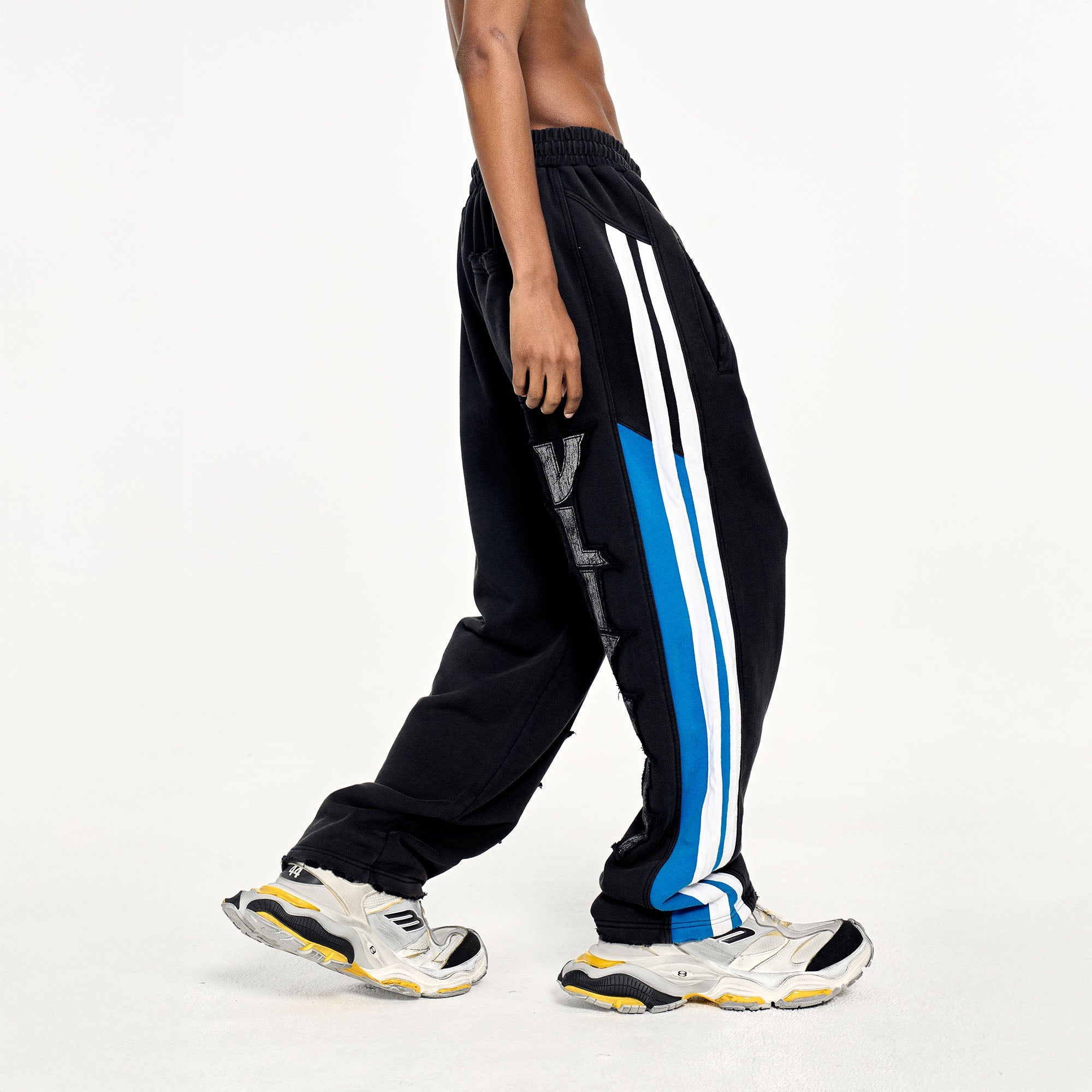 ULIPERY Asymmetric Striped LOGO Sweatpants-Pants-XS-Free Shipping Leatheretro