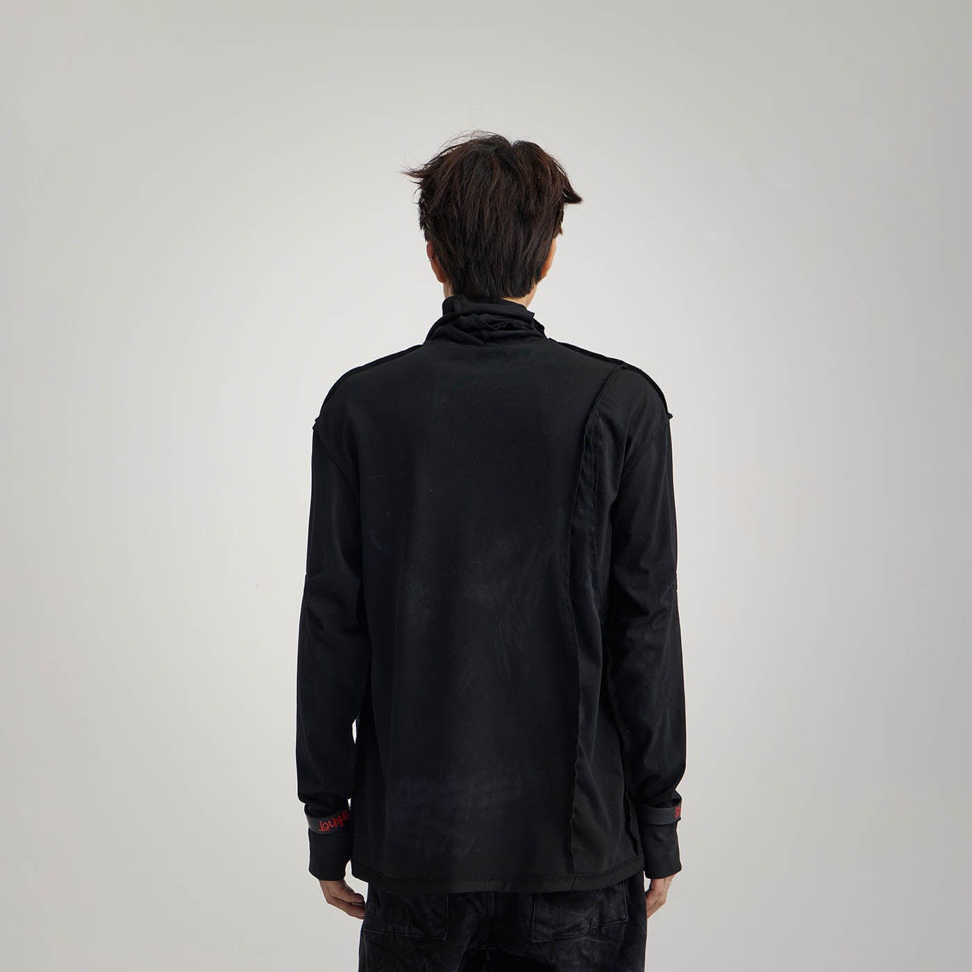 FLYERRER Distressed Reversible Spliced High-Neck L/S Tee-L/S Tee-S-Free Shipping Leatheretro