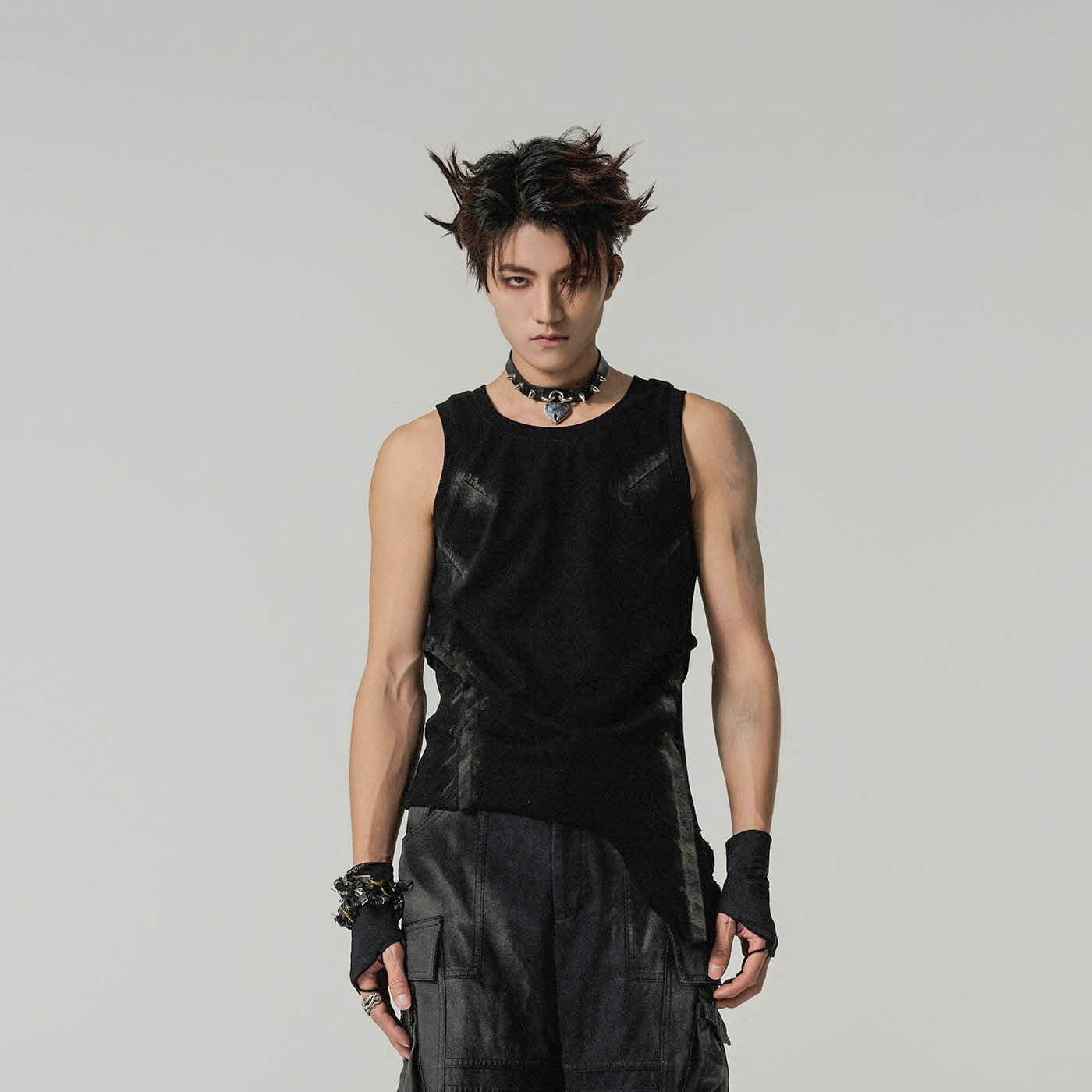 FLYERRER Distressed Asymmetrical Tank Top-Tank Top-S-Free Shipping Leatheretro