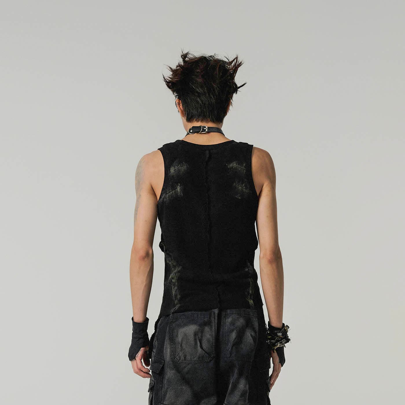 FLYERRER Distressed Asymmetrical Tank Top-Tank Top-S-Free Shipping Leatheretro