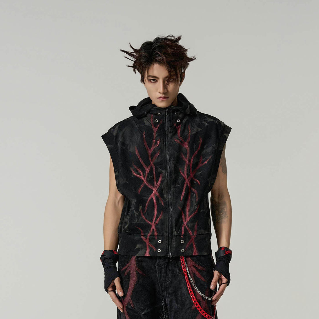 FLYERRER Blood Vessels Distressed Vest-T Shirt-S-Free Shipping Leatheretro