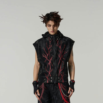 FLYERRER Blood Vessels Distressed Vest-T Shirt-S-Free Shipping Leatheretro