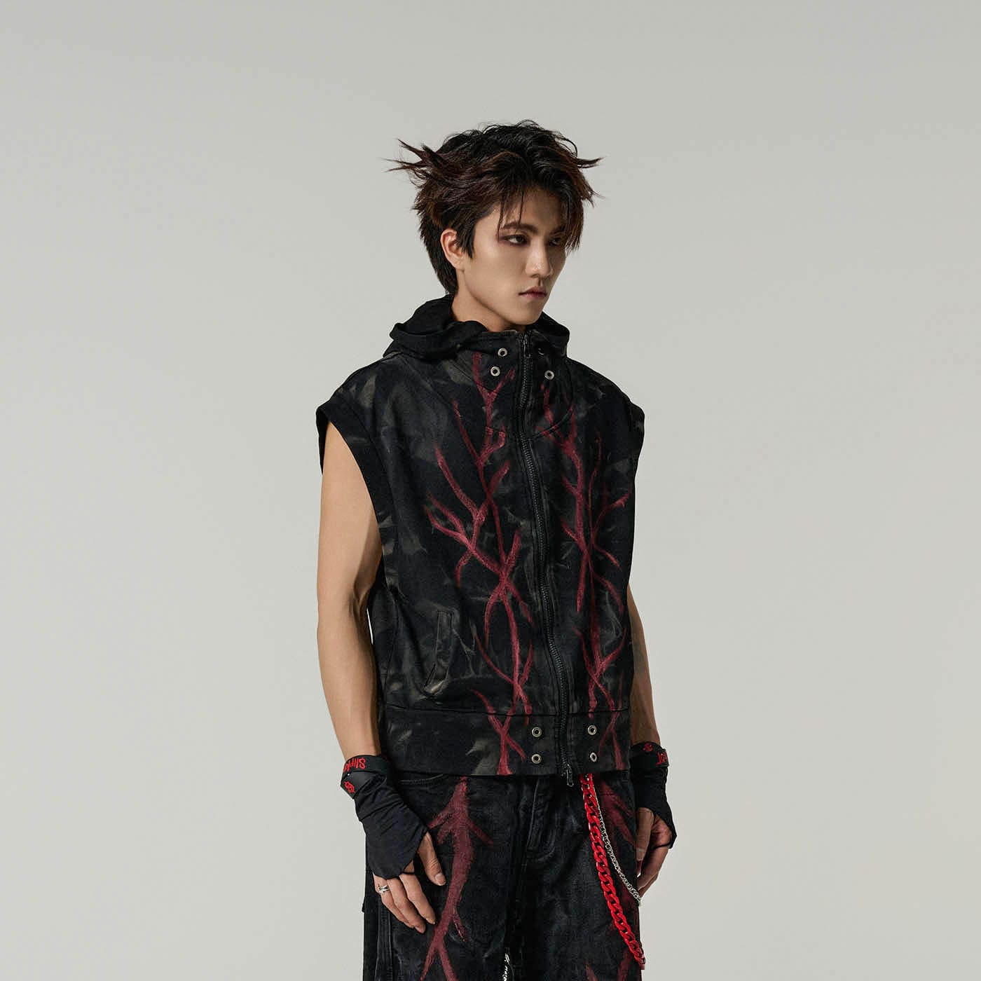 FLYERRER Blood Vessels Distressed Vest-T Shirt-S-Free Shipping Leatheretro