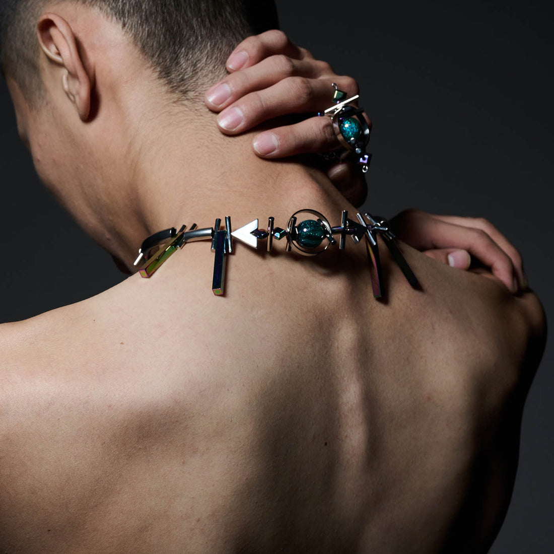 ILLUSORY Geometrical Planetary Beaded Necklace-Necklace-Standard (15.7 INCHES - 18.9 INCHES )-Silver-Free Shipping Leatheretro