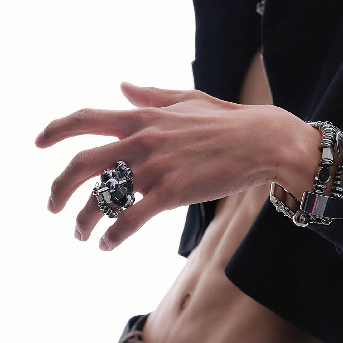 ILLUSORY Wrapped Beaded Mech Ring-Ring-Standard-Free Shipping Leatheretro