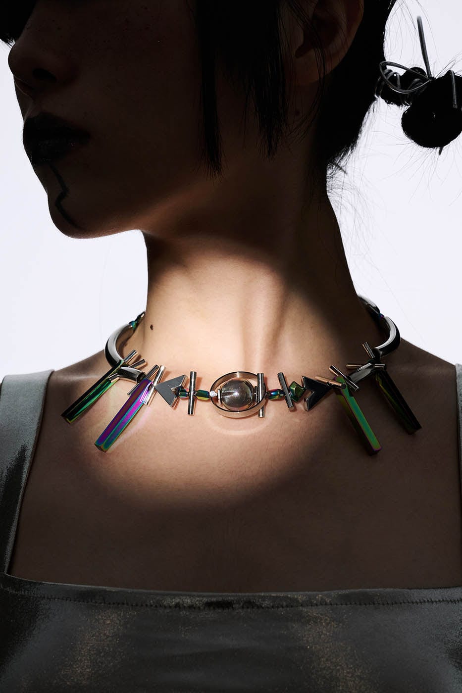 ILLUSORY Geometrical Planetary Beaded Necklace-Necklace-Standard (15.7 INCHES - 18.9 INCHES )-Silver-Free Shipping Leatheretro