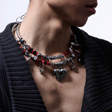 ILLUSORY Mechanical Heart Double-Strand Beaded Necklace-Necklace-One Size-Free Shipping Leatheretro