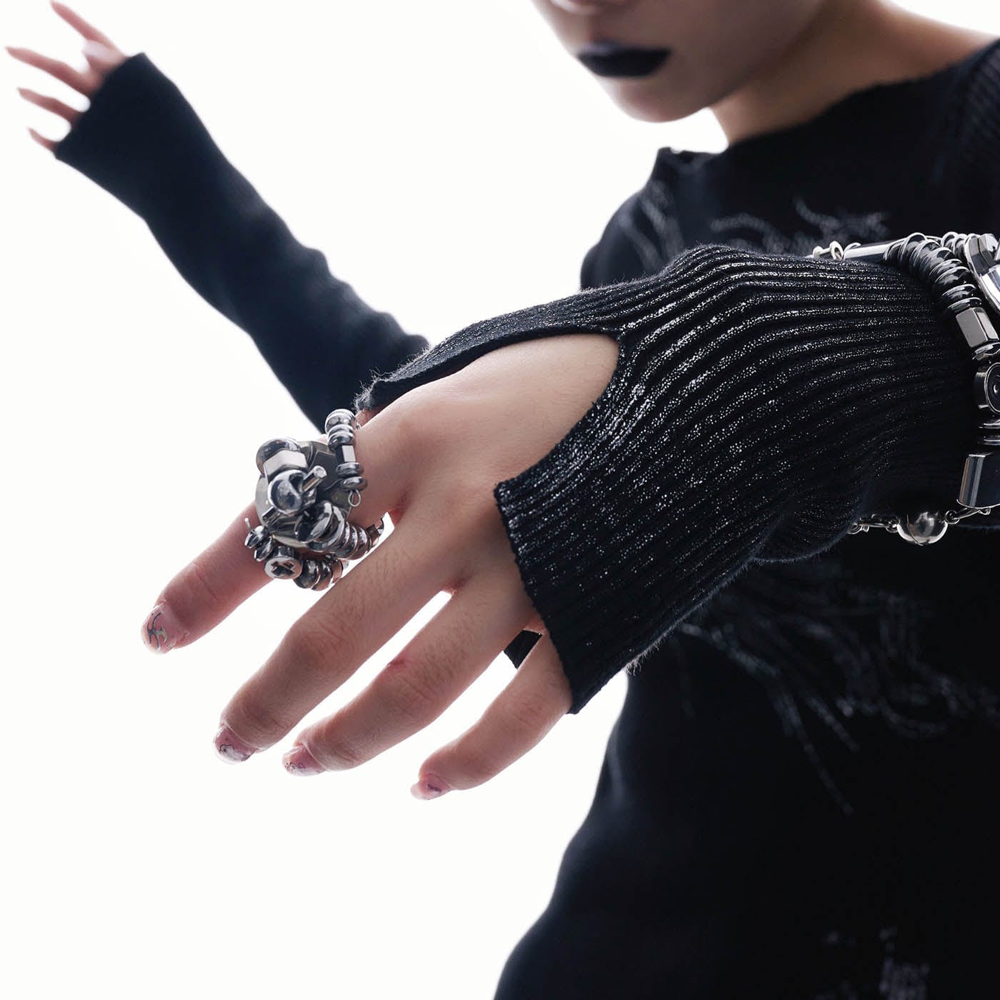 ILLUSORY Wrapped Beaded Mech Ring-Ring-Standard-Free Shipping Leatheretro