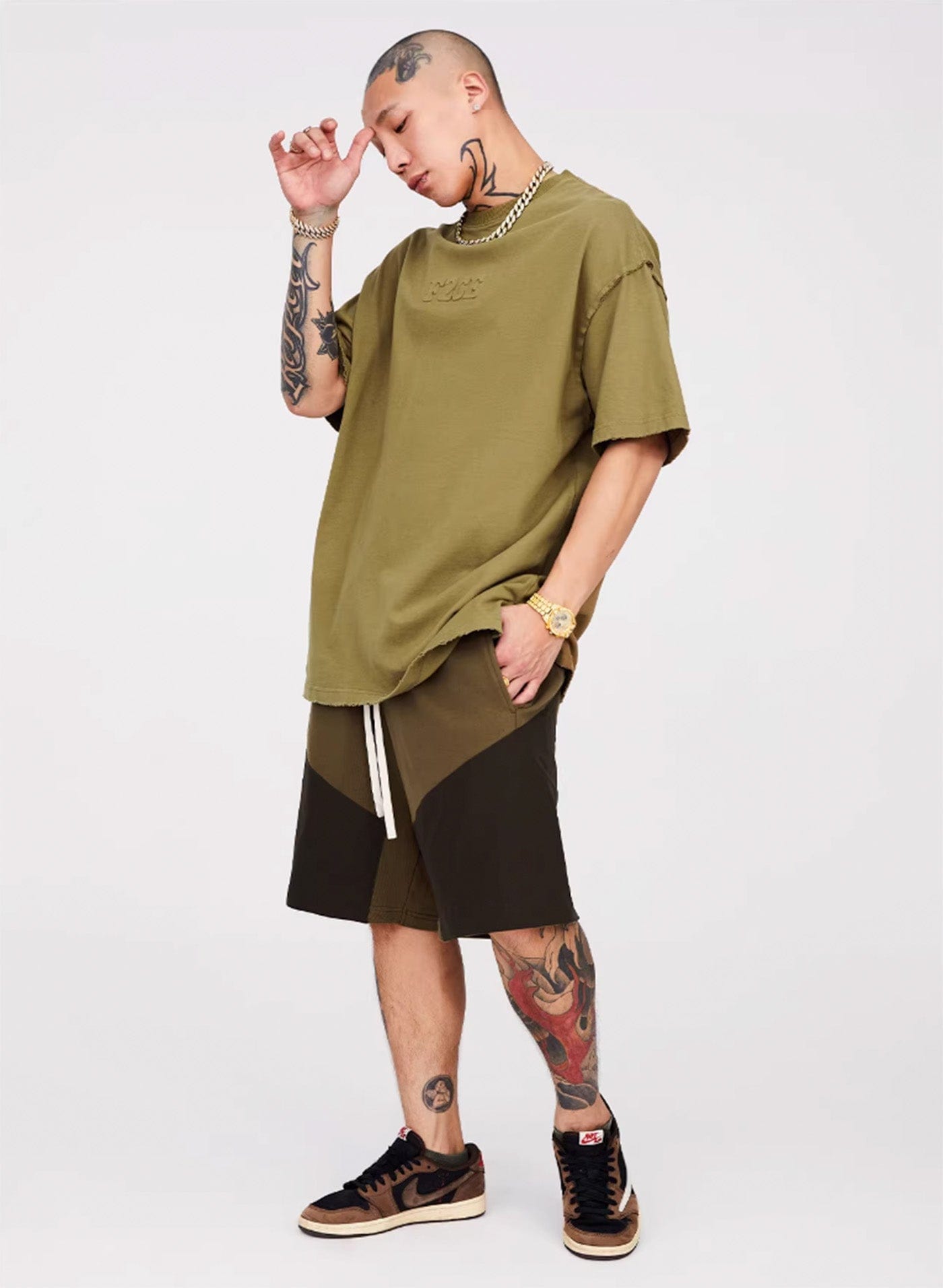 F2CE Essential Embossed LOGO Reversed T-Shirt-T Shirt-XS-Grey-Free Shipping Leatheretro