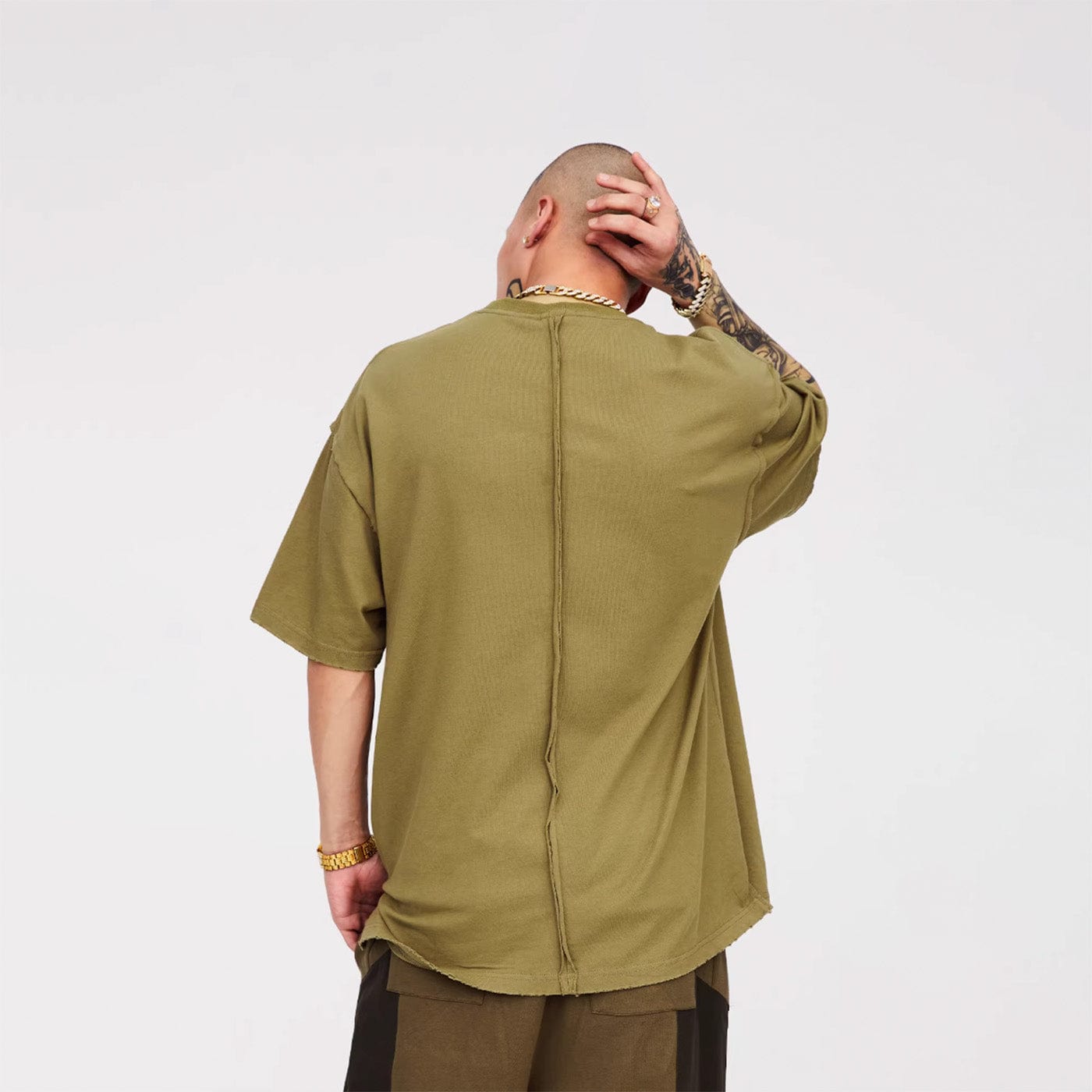 F2CE Essential Embossed LOGO Reversed T-Shirt-T Shirt-XS-Grey-Free Shipping Leatheretro