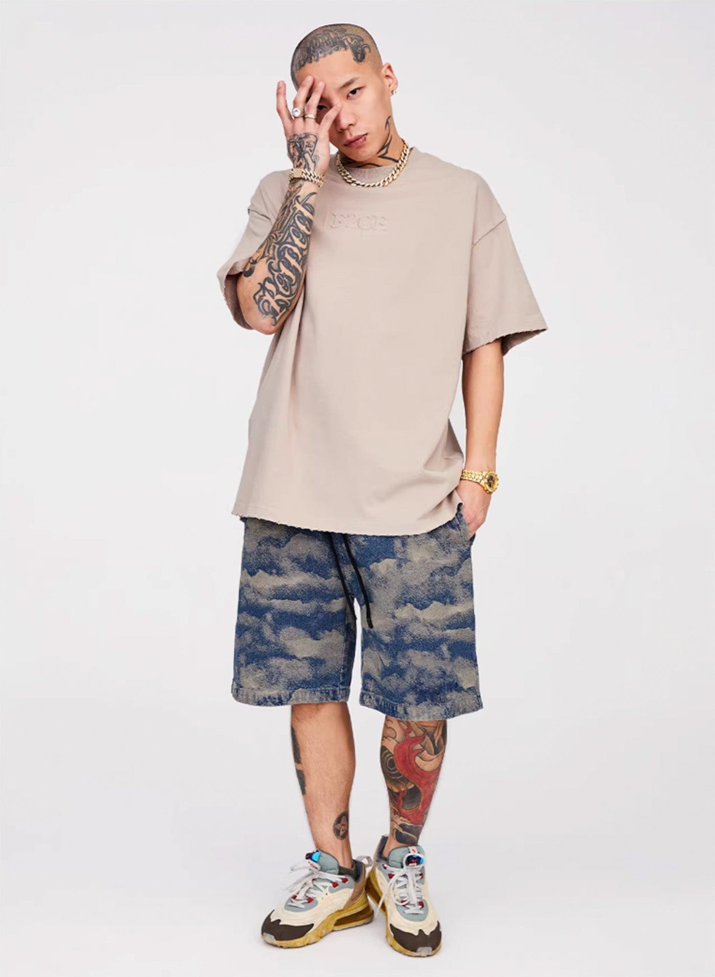 F2CE Essential Embossed LOGO Reversed T-Shirt-T Shirt-XS-Grey-Free Shipping Leatheretro