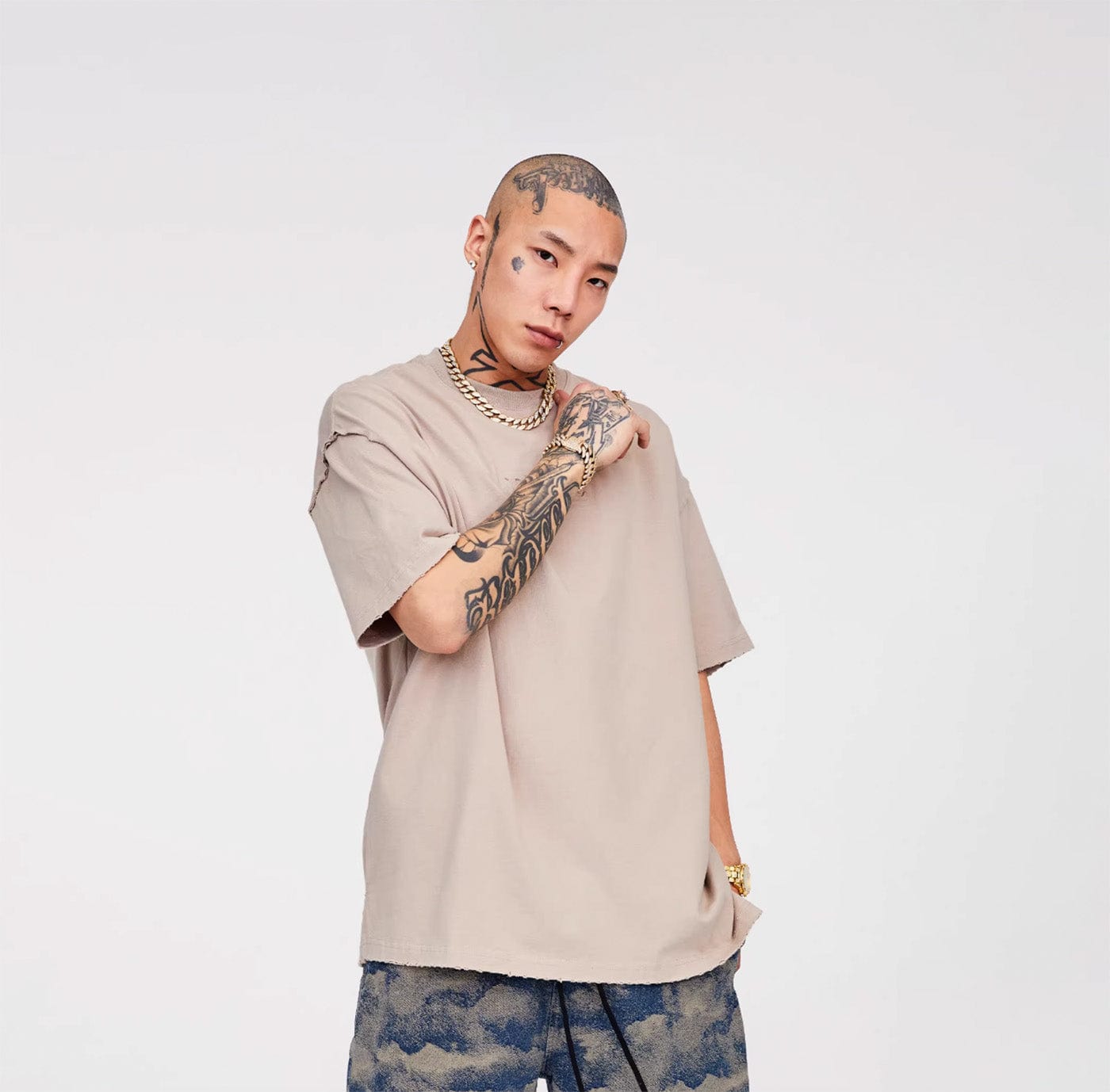 F2CE Essential Embossed LOGO Reversed T-Shirt-T Shirt-XS-Grey-Free Shipping Leatheretro