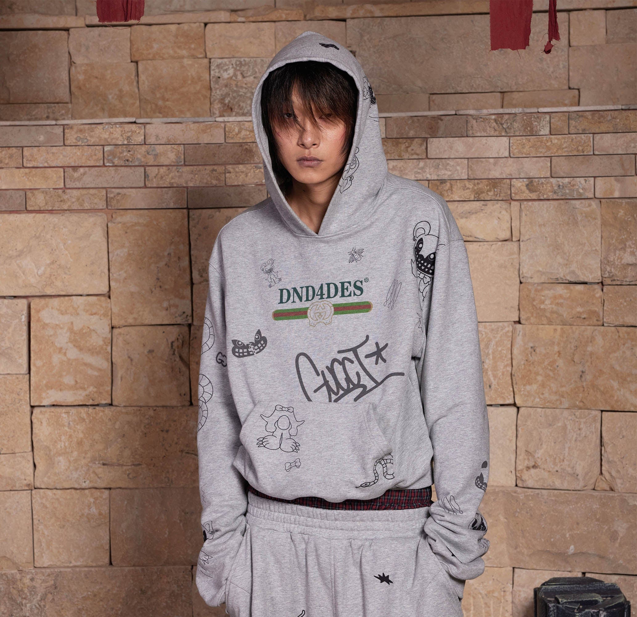 DND4DES Graffiti Bootleg Oversized Hoodie-Hoodie-S-Free Shipping Leatheretro