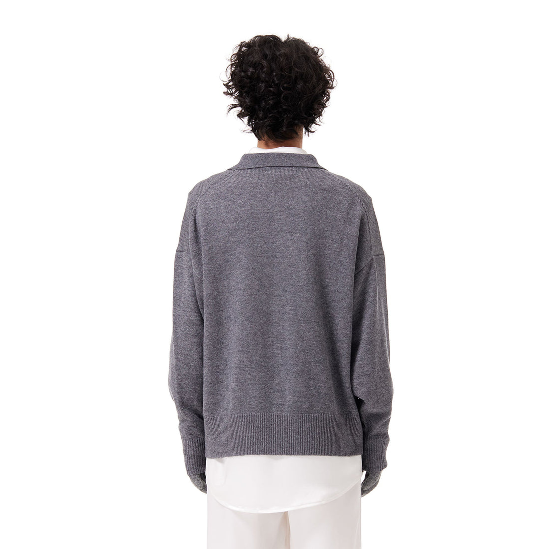 OUYANG WENJUN Classic Cashmere Polo Sweater-Sweater-M-Free Shipping Leatheretro