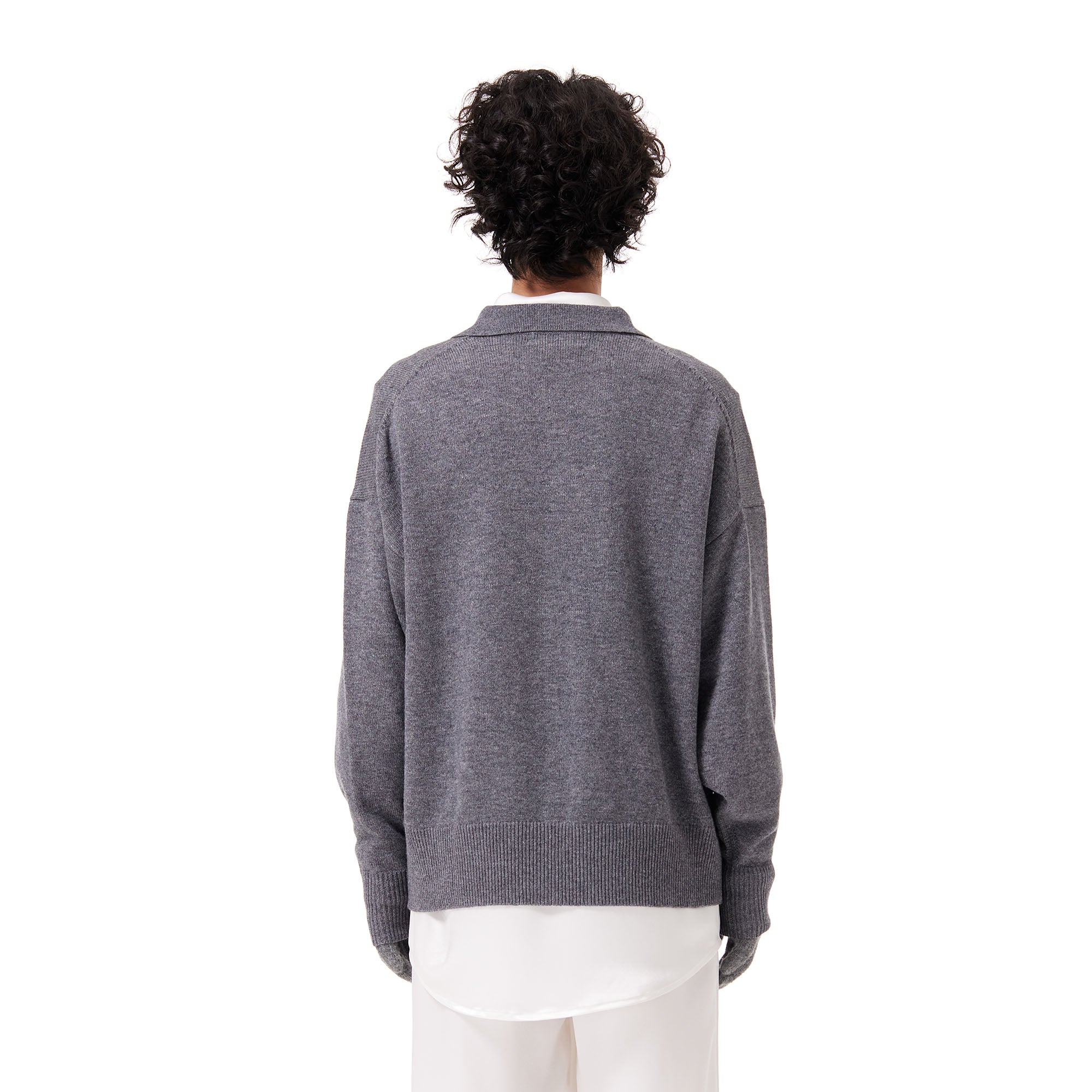 OUYANG WENJUN Classic Cashmere Polo Sweater-Sweater-M-Free Shipping Leatheretro