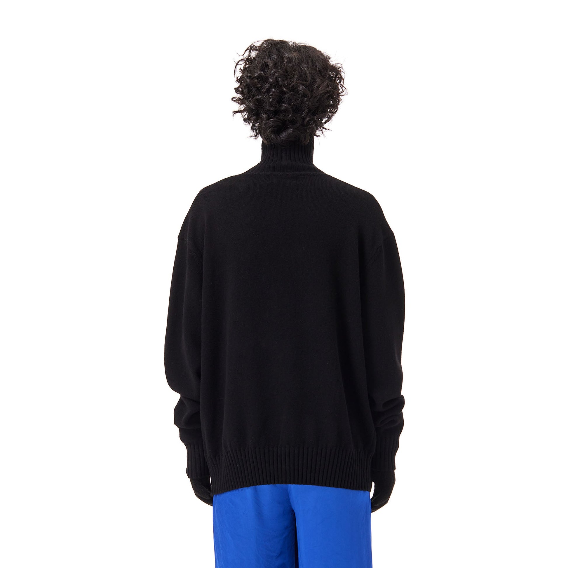 OUYANG WENJUN Contrast Spade Jacquard Turtleneck Sweater-Sweater-M-Blue-Free Shipping Leatheretro