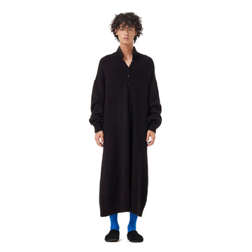 OUYANG WENJUN Half-Placket Knit Maxi Coat-Jacket-M-Free Shipping Leatheretro