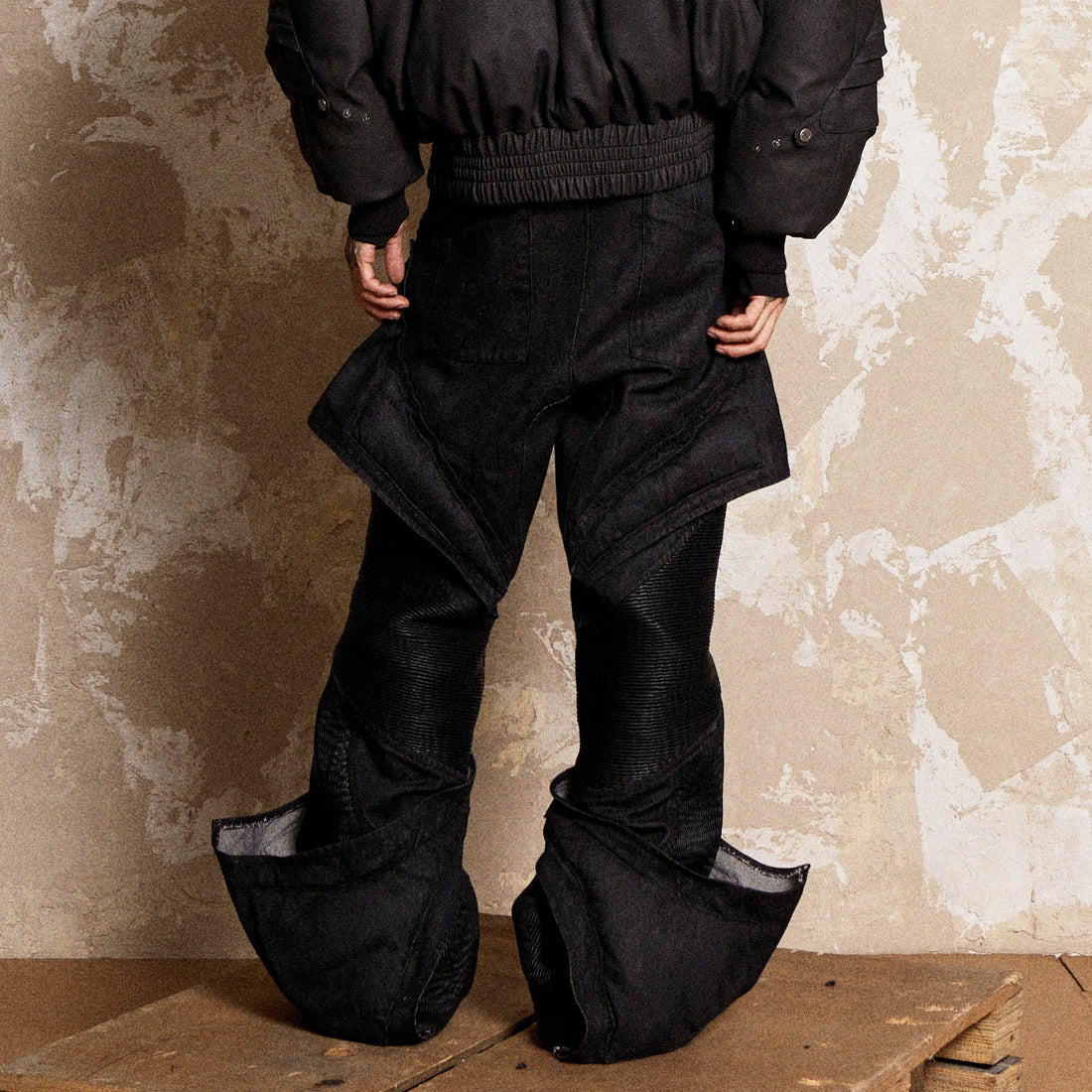 FLYERRER Mutation Deconstructed Armor Wax-Coated Pants-Pants-S-Free Shipping Leatheretro