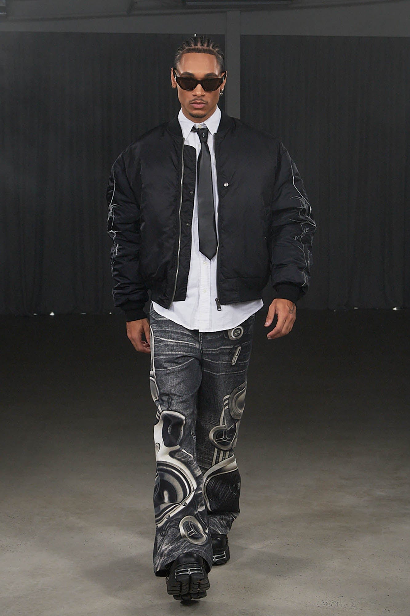 DND4DES Sound System Straight-Leg Pants Black-Pants-S-Free Shipping Leatheretro