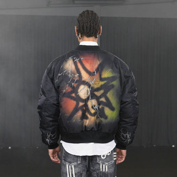 DND4DES Graffiti Embroidered MA1 Bomber Jacket-Jacket-S-Free Shipping Leatheretro