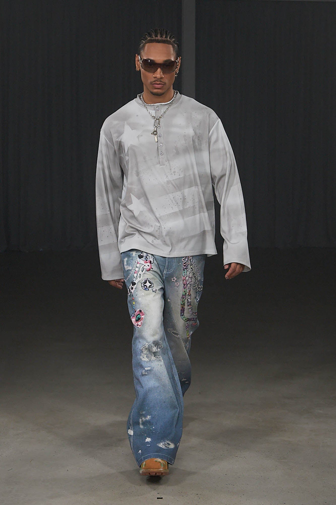 DND4DES Cartoon Chain Wide-Leg Jeans-Jeans-S-Free Shipping Leatheretro