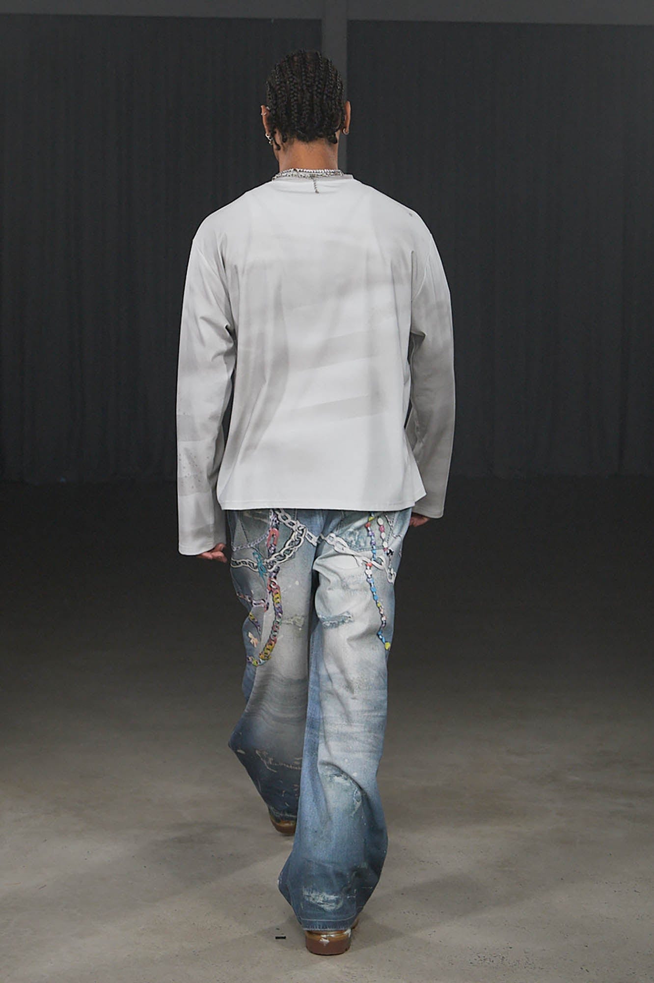 DND4DES Stars Graffiti Henley Long-Sleeve Tee-L/S Tee-S-Pink-Free Shipping Leatheretro