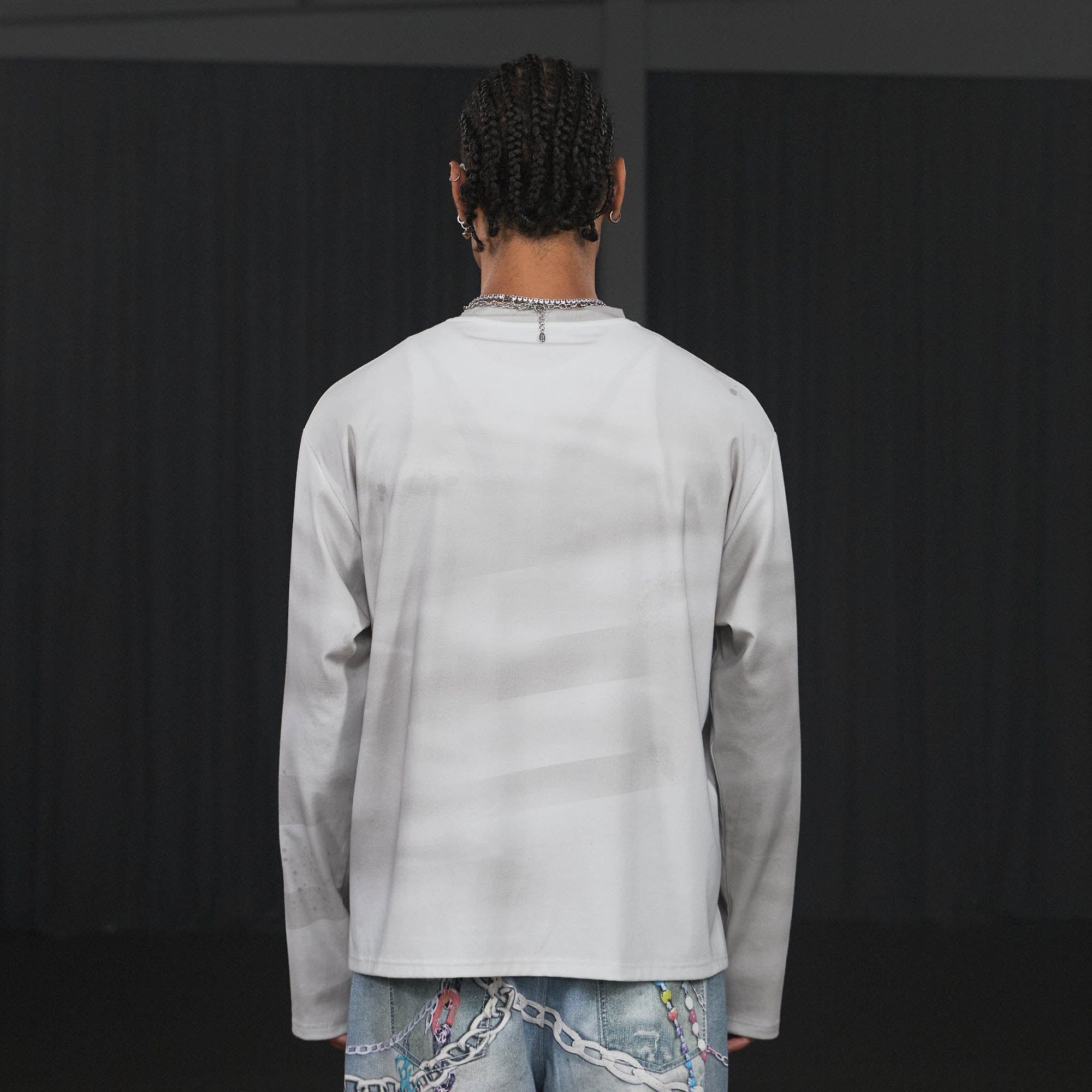 DND4DES Stars Graffiti Henley Long-Sleeve Tee-L/S Tee-S-Pink-Free Shipping Leatheretro