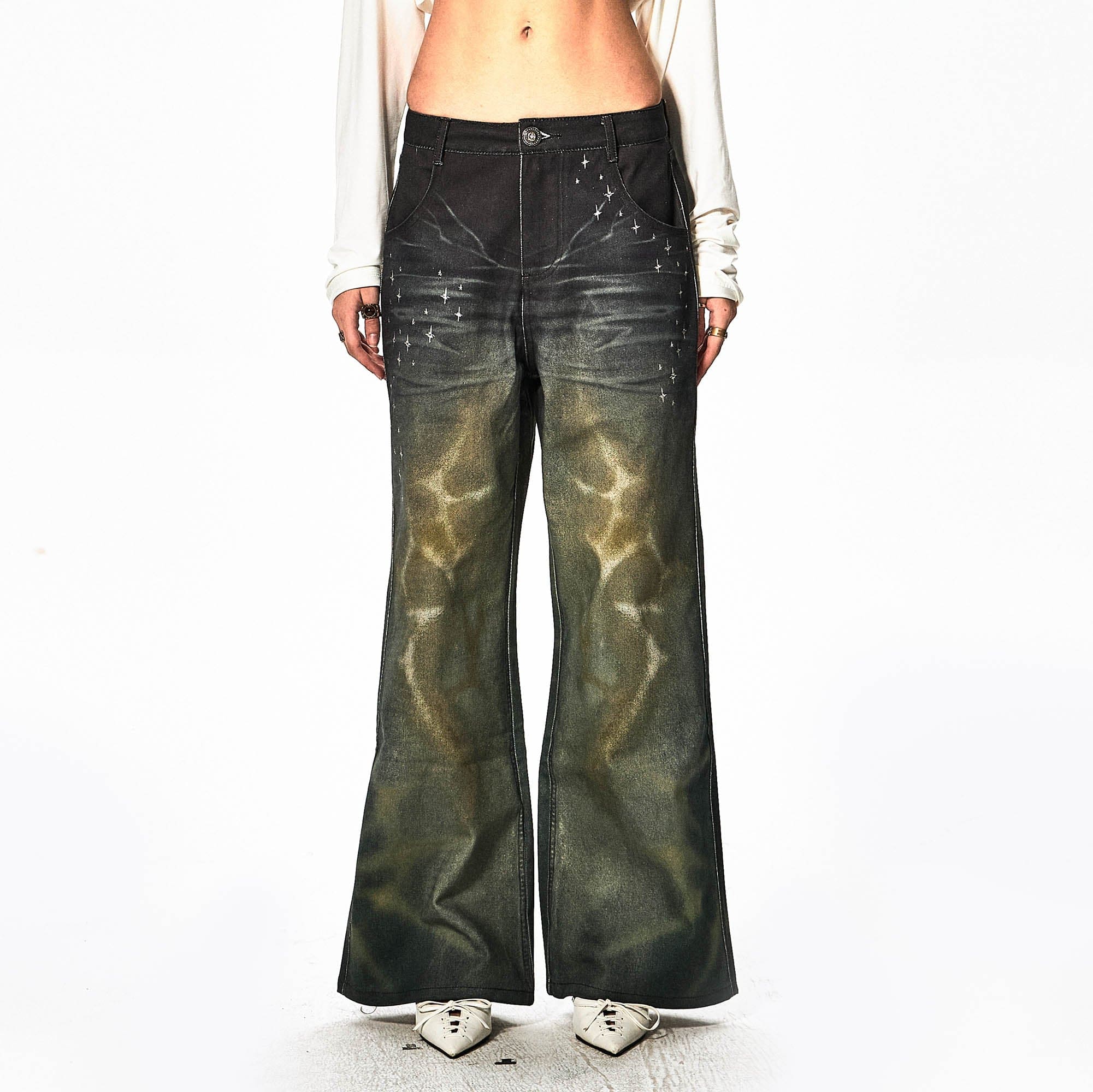 DND4DES Stardust Acid-Washed Jeans-Jeans-S-Free Shipping Leatheretro