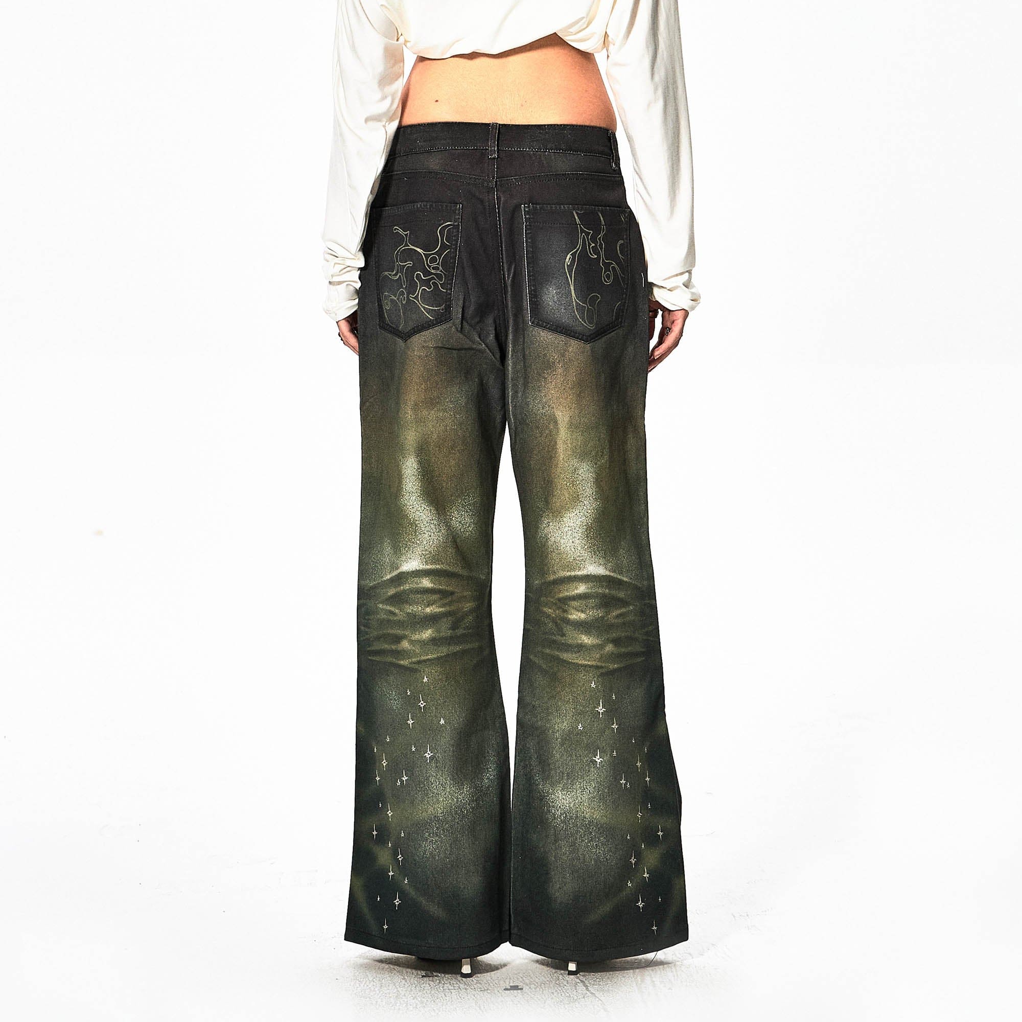 DND4DES Stardust Acid-Washed Jeans-Jeans-S-Free Shipping Leatheretro