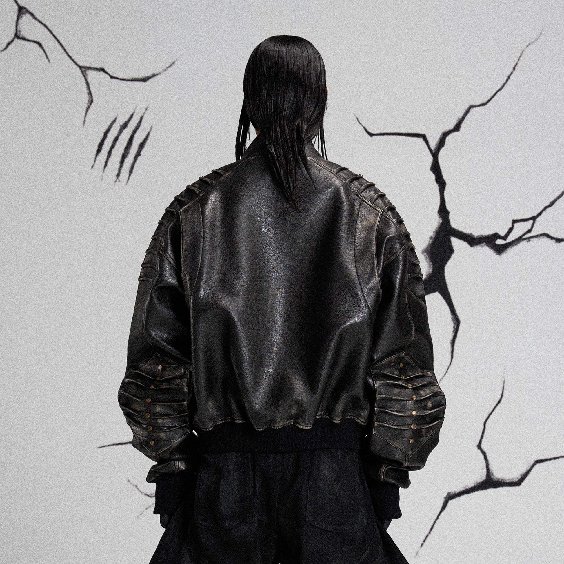 FLYERRER Mutation Exoskeleton Deconstructed Faux Leather Jacket-Jacket-S-Free Shipping Leatheretro