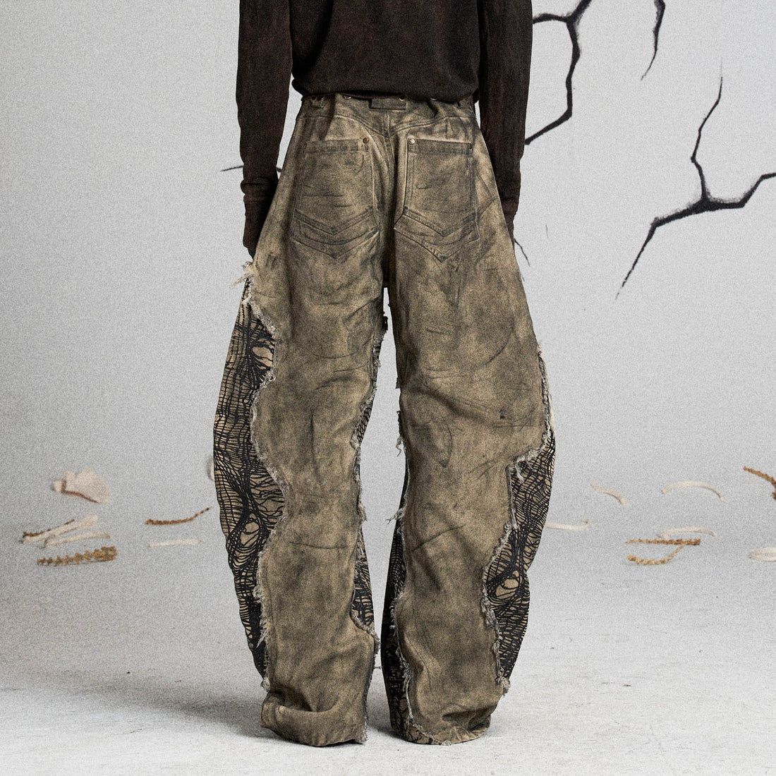 FLYERRER Mutation Distressed Fungal Invasion Machete Pants-Pants-S-Free Shipping Leatheretro