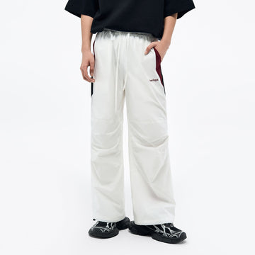 OVERLAPS Contrast Panel Crinkled-Knee Track Pants-Pants-S-Free Shipping Leatheretro