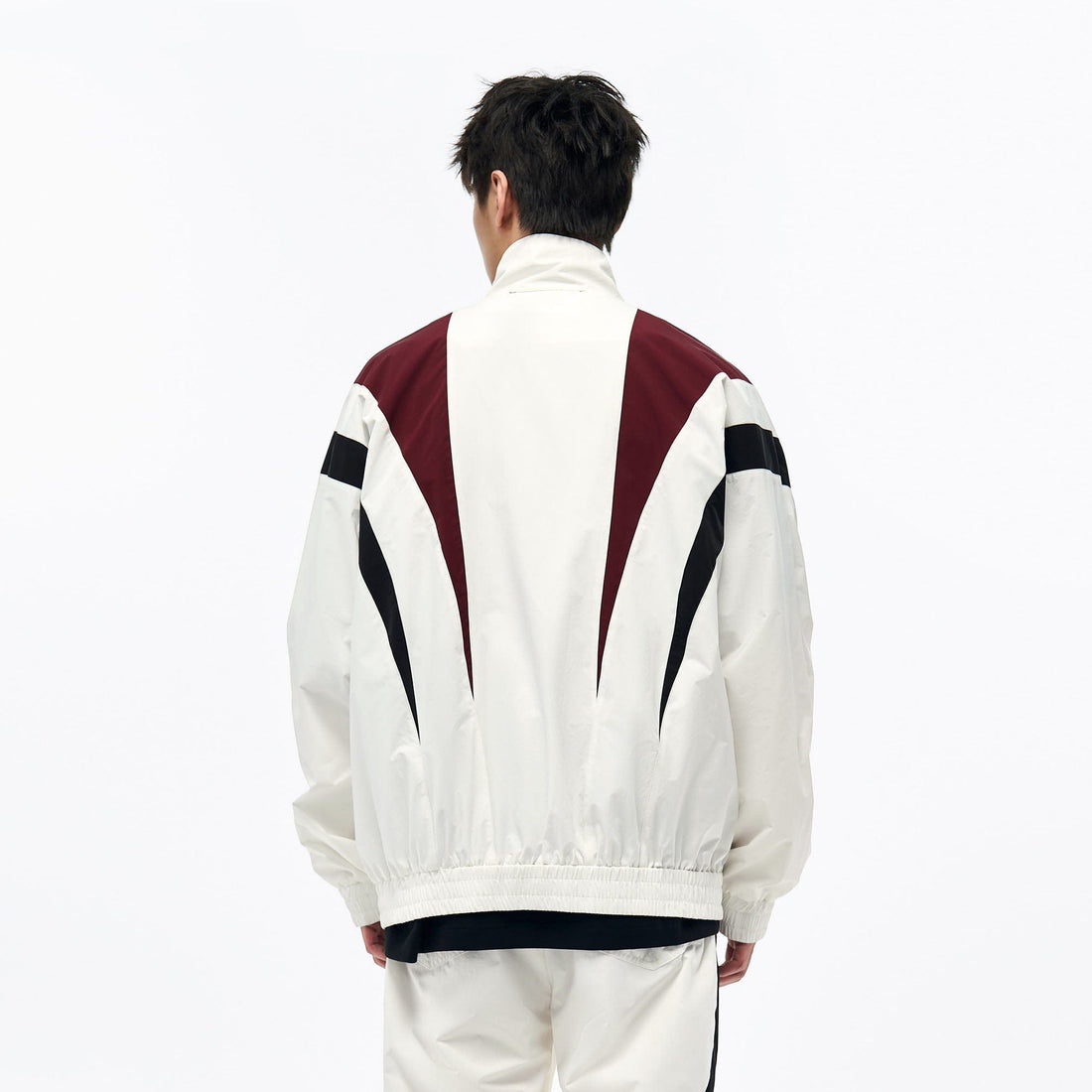 OVERLAPS Retro Contrast Spliced Track Jacket-Jacket-S-Free Shipping Leatheretro